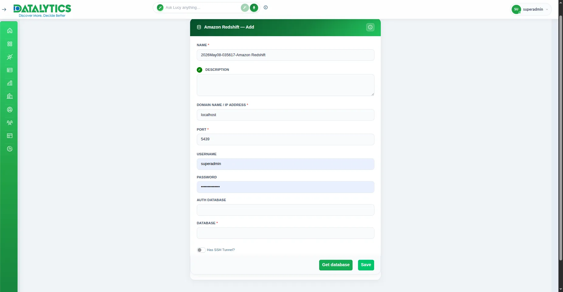 Amazon Redshift Configuration