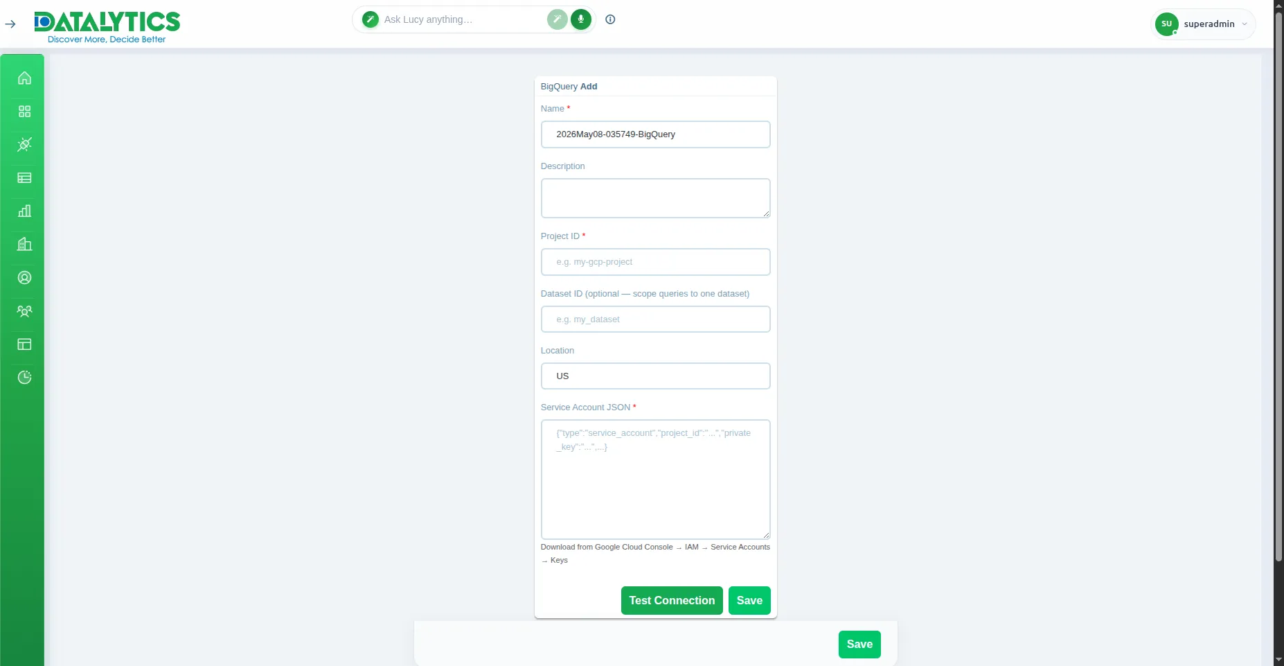 BigQuery Configuration