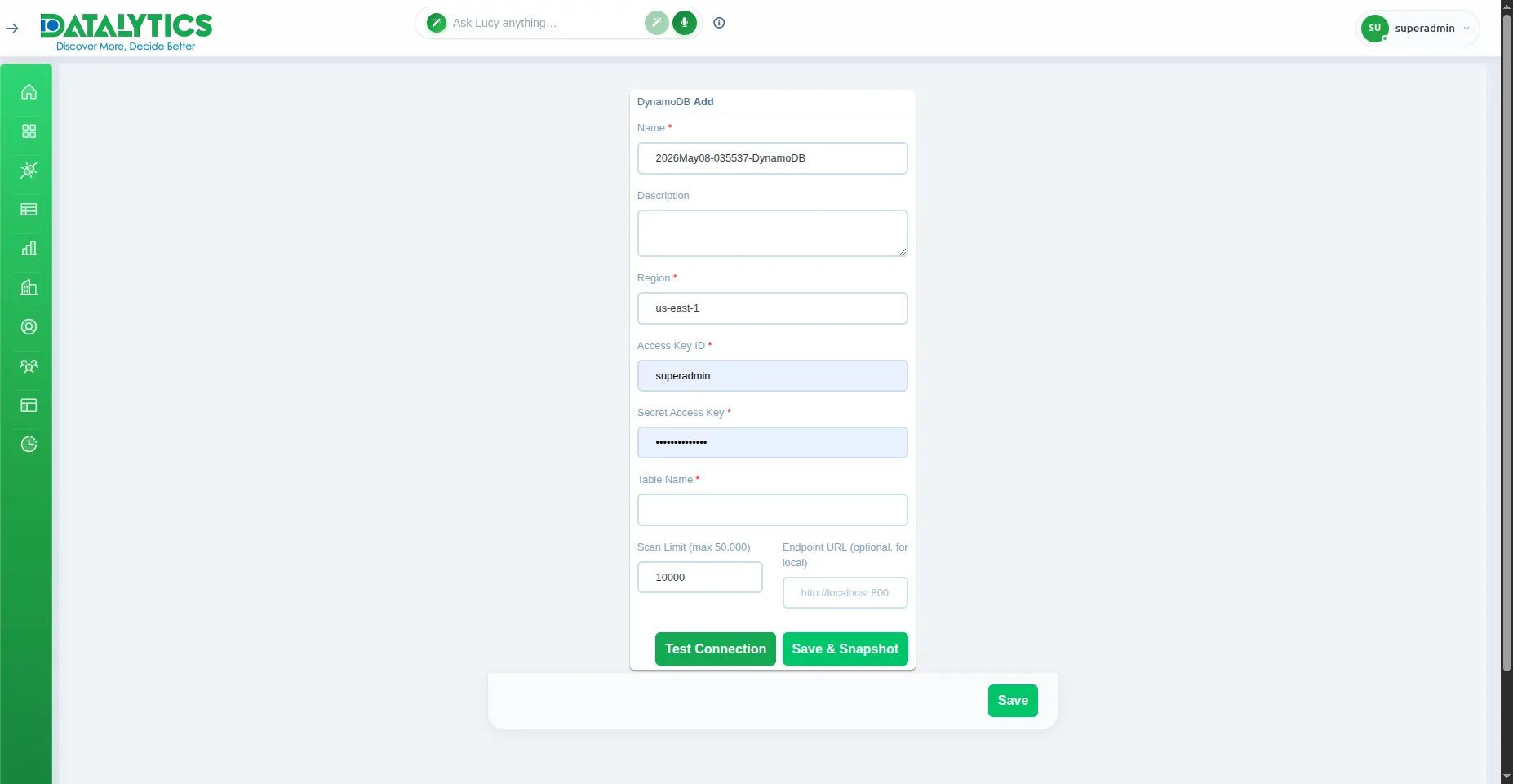 DynamoDB Configuration